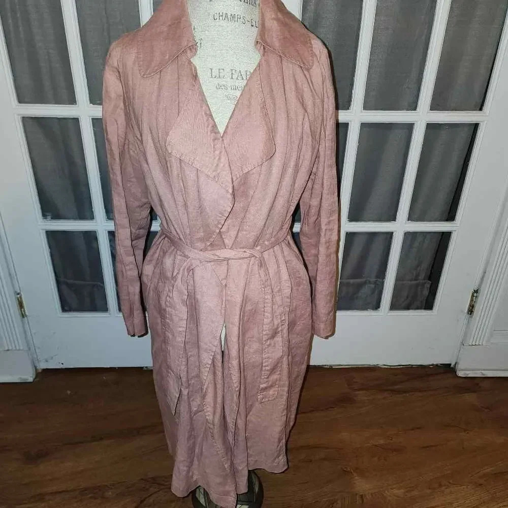 Catherine Malandrino Womens Linen Wrap Dress Medium